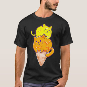 Camiseta Gato dulce helado de hielo Kitty Gato postre amant