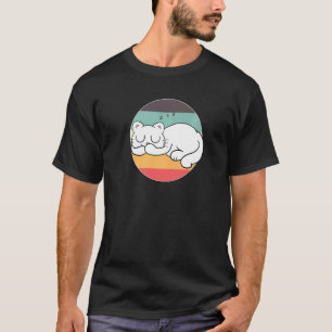 Camiseta Gato Durmiendo Animal Soñoliento Patrón Retro Vint