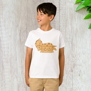 Camiseta Gato durmiendo con gatitos mamando