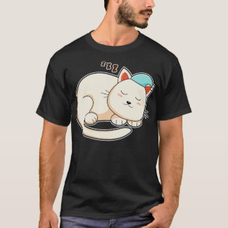 Camiseta Gato durmiendo con gorra nocturna
