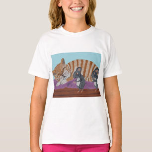 Camiseta Gato durmiendo con ratones furtivos 