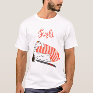 Camiseta Gato durmiendo en el sushi