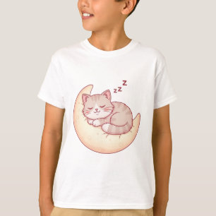 Camiseta Gato durmiendo en una almohada de luna: siesta de