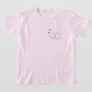 Camiseta Gato durmiendo minimalista para niños