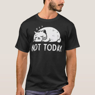 Camiseta Gato Durmiendo No Hoy Divertido Gatito Gata Mujere
