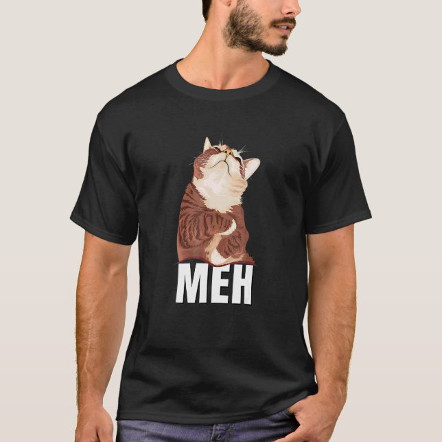 Camiseta Gato durmiendo sarcástico meh (Anverso)