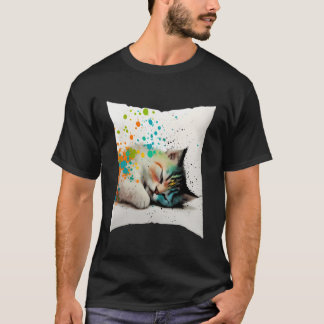 Camiseta Gato durmiendo Sleep Gatito Ropa de noche Meow Na