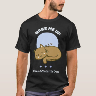 Camiseta Gato Durmiente Despiértame Cuando El Invierno Pase