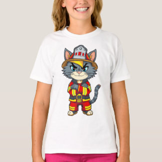 Camiseta Gato duro para bomberos - Estilo Personalizado de 