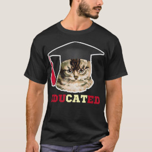 Camiseta Gato educado en la graduación Cap Funny Grad Gift