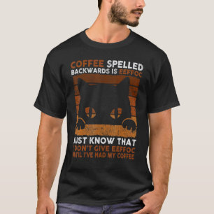 Camiseta Gato Eeffoc Es Café Negro Escrito Al Revés Vint