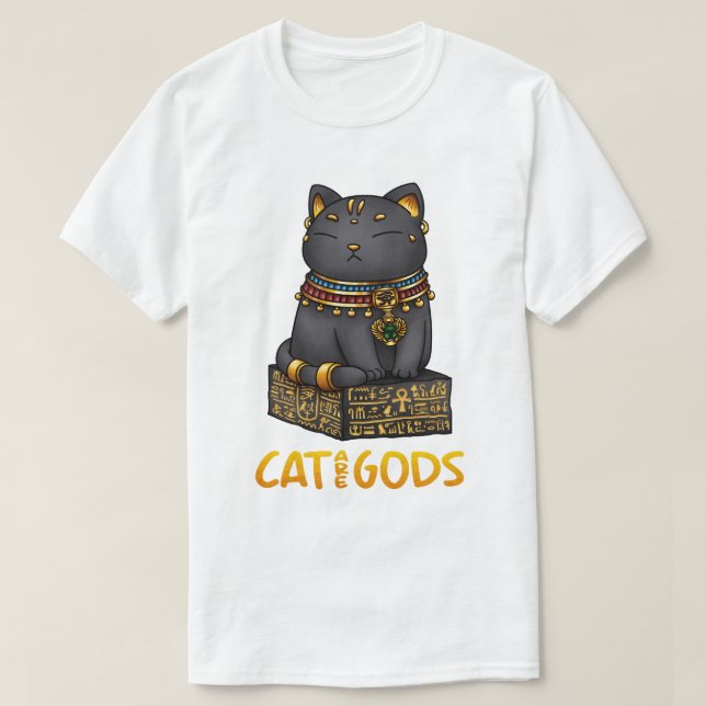 Camiseta Gato egipcio, Dios mío, gato basto son dioses (Diseño del anverso)
