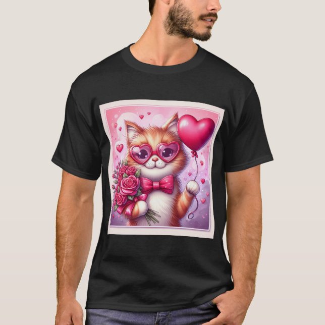 Camiseta Gato El día de San Valentín/gatito (Anverso)