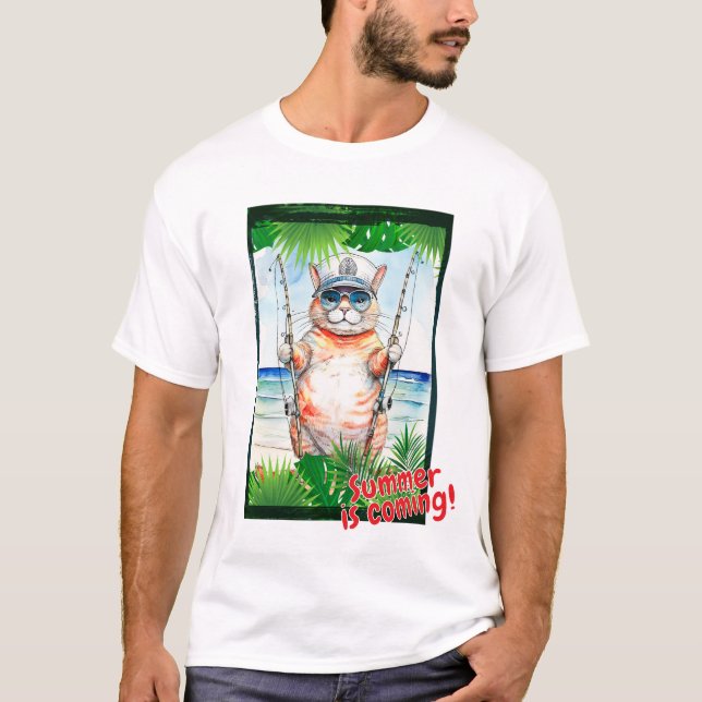 Camiseta Gato: "¡El verano viene!" (Anverso)