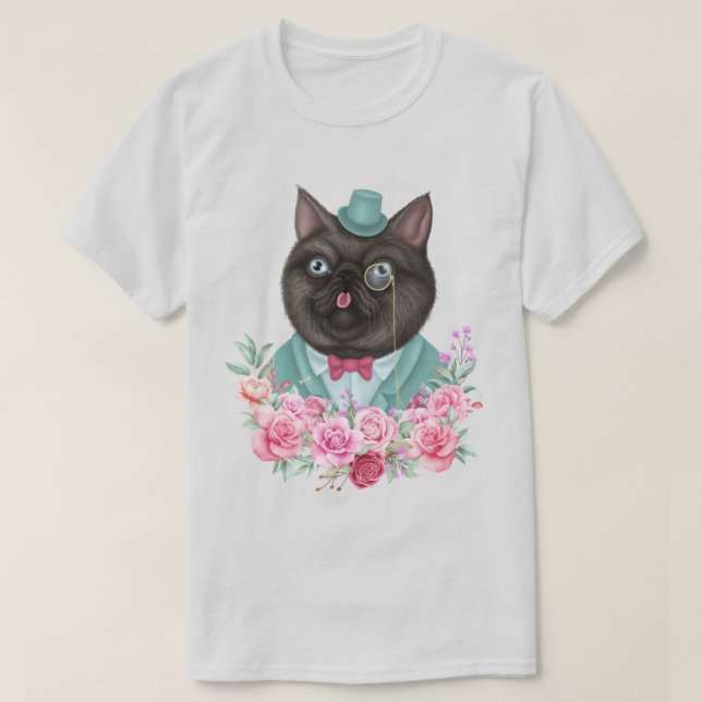 Camiseta Gato elegante (Diseño del anverso)