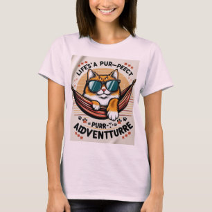 Camiseta Gato elegante con gafas de sol