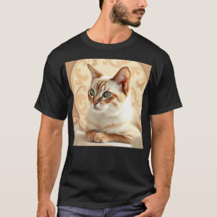 Camiseta Gato elegante de Ragdoll en Art Nouveau