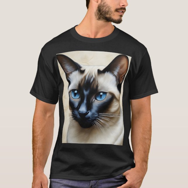 Camiseta Gato elegante siamés (Anverso)
