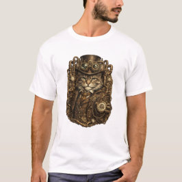 Camiseta Gato Elegante Steampunk | Mecánico Victoriano