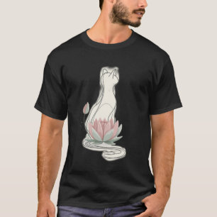 Camiseta Gato Elegante y Flor de Loto