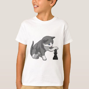Camiseta Gato en ajedrez con pieza de ajedrez Bishop