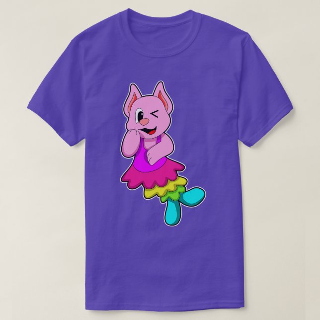 Camiseta Gato en baile con falda (Diseño del anverso)