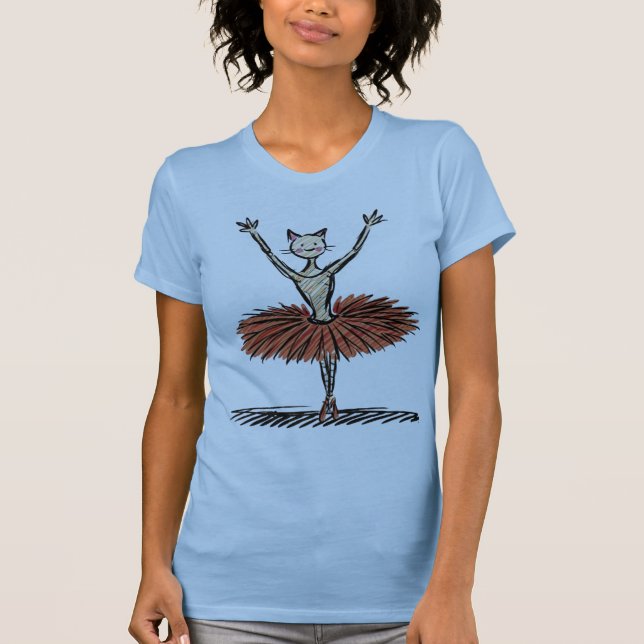 Camiseta Gato en ballet bailando (Anverso)