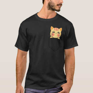 Camiseta Gato en Bolsillo Gatito Gato en Mi Bolsillo Gato L