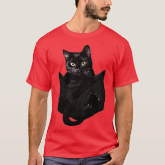 Camiseta Gato en bolsillo gato negro gato en bolsillo