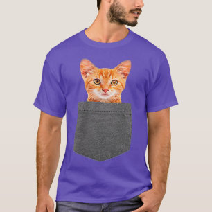 Camiseta Gato en bolsillo para mujeres, hombres, niños, Chi