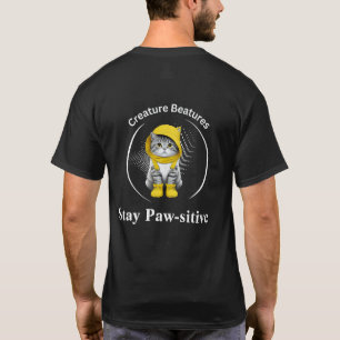 Camiseta gato en boots amarillos   Humor de playa costera