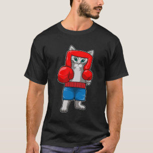 Camiseta Gato en boxeo con guantes de boxeo