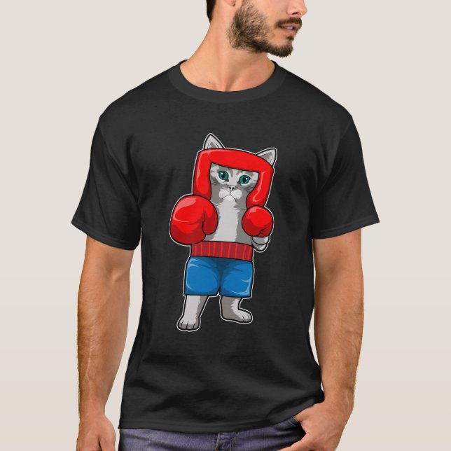 Camiseta Gato en boxeo con guantes de boxeo (Anverso)