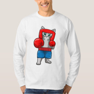 Camiseta Gato en boxeo con guantes de boxeo