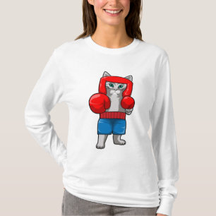 Camiseta Gato en boxeo con guantes de boxeo