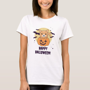 Camiseta Gato En Calabaza Gatos Dulces Feliz Halloween
