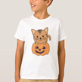 Camiseta Gato En Calabaza Gatos Halloween