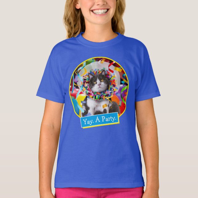 Camiseta Gato En Cono Fiesta (Anverso)