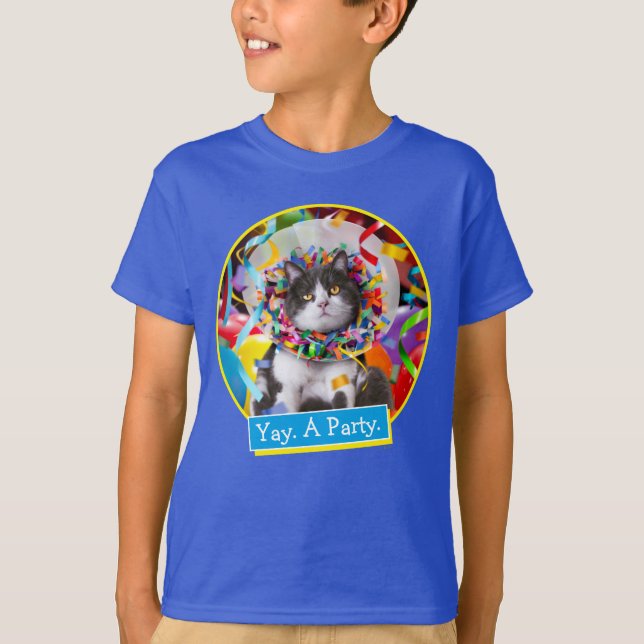 Camiseta Gato En Cono Fiesta (Anverso)