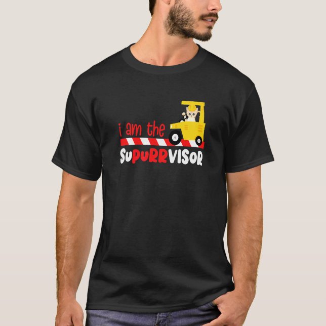 Camiseta Gato En Construcción Para Chicas Y Niños (Anverso)