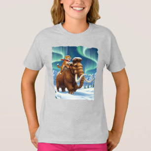 Camiseta Gato en edad de hielo cabalgando en la parte de at