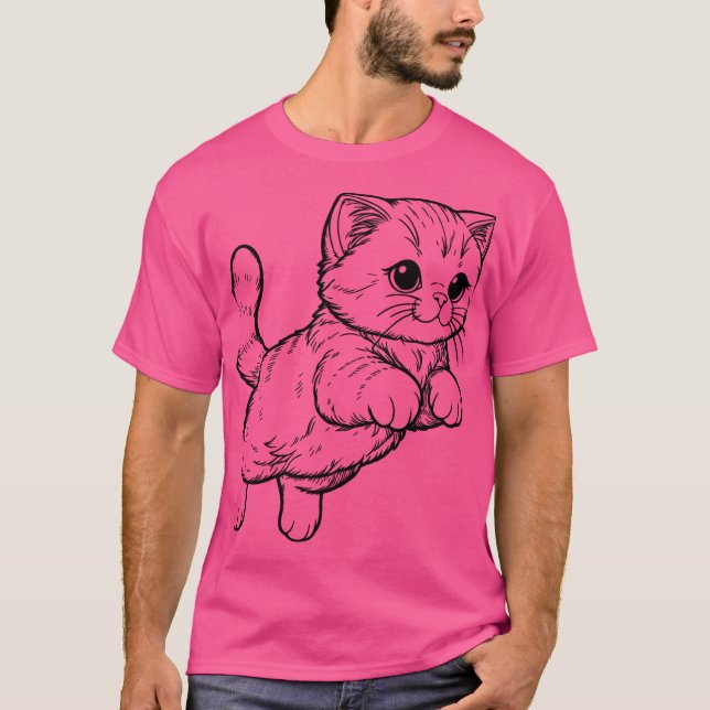 Camiseta gato en ejecución (Anverso)