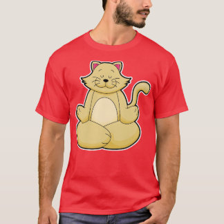 Camiseta Gato en ejercicio de Estiramiento de Yoga en piern