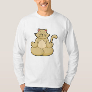 Camiseta Gato en ejercicio de Estiramiento de Yoga en piern