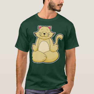 Camiseta Gato en ejercicio de Estiramiento de Yoga en piern