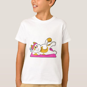 Camiseta Gato en ejercicio de Stretching de Yoga