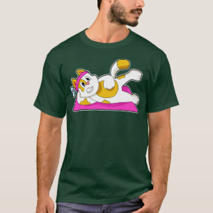 Camiseta Gato en ejercicio de Stretching de Yoga