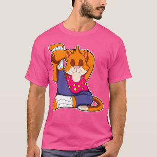Camiseta Gato en ejercicios de estiramiento de yoga Piernas