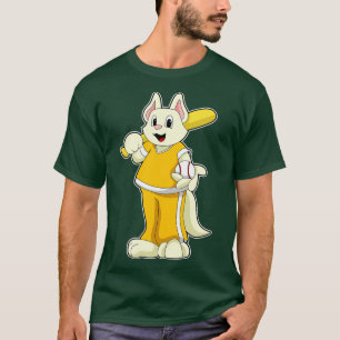 Camiseta Gato en el béisbol con bate de béisbol