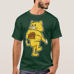 Camiseta Gato en el béisbol con guante Catch